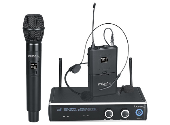 Ibiza Central Microfone s/ Fios 2 Canais UHF 863.9/864.9MHZ DR20UHF-HB Ibiza Central Microfone s/ Fios 2 Canais UHF 863.9/864.9MHZ DR20UHF-HB